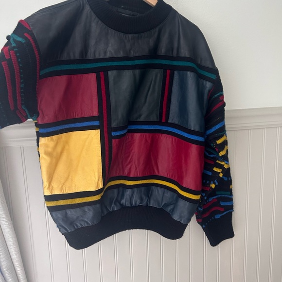 Vintage 90s Saxony Hip Hop Multicolor Crewneck Sweater No SIZE Tag - Picture 8 of 14